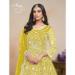 Picture of Well Formed Net Yellow Anarkali Salwar Kameez