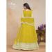 Picture of Well Formed Net Yellow Anarkali Salwar Kameez