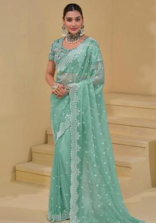 Picture of Sublime Silk Dark Sea Green Saree