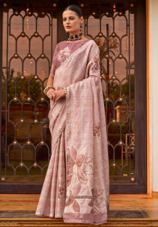 Picture of Delightful Silk Rosy Brown Saree