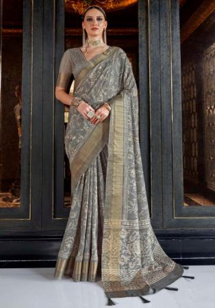 Picture of Elegant Silk Grey Saree