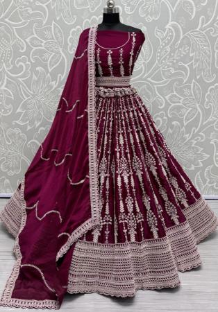 Picture of Charming Satin Rosy Brown Lehenga Choli