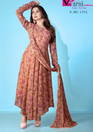 Picture of Grand Georgette Indian Red Anarkali Salwar Kameez