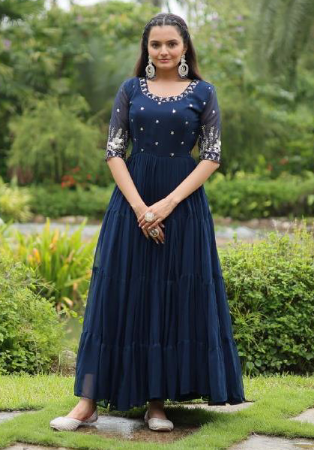 Picture of Georgette Midnight Blue Readymade Salwar Kameez