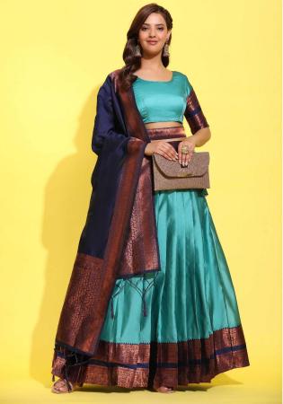 Picture of Wonderful Silk Sky Blue Lehenga Choli