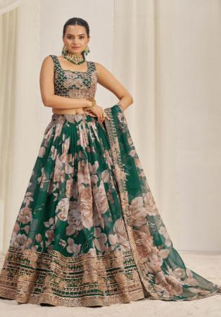 Picture of Alluring Organza Tan Lehenga Choli