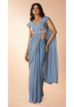 Picture of Wonderful Organza Light Slate Grey Saree