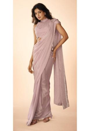 Picture of Amazing Organza Rosy Brown Saree