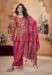 Picture of Ravishing Silk Fire Brick Straight Cut Salwar Kameez