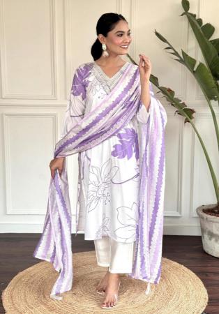 Picture of Delightful Rayon White Readymade Salwar Kameez