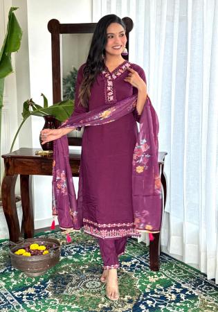 Picture of Delightful Rayon Brown Readymade Salwar Kameez