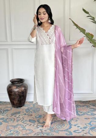 Picture of Ideal Rayon Off White Readymade Salwar Kameez