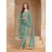 Picture of Chiffon & Organza Cadet Blue Straight Cut Salwar Kameez