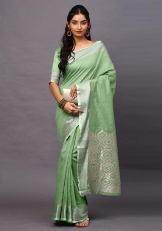 Picture of Enticing Linen Dark Sea Green Saree