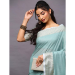 Picture of Magnificent Linen Dark Sea Green Saree