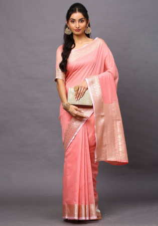 Picture of Admirable Linen Light Pink Saree