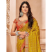 Picture of Stunning Georgette & Silk Dark Golden Rod Saree