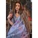 Picture of Amazing Silk Light Steel Blue Saree