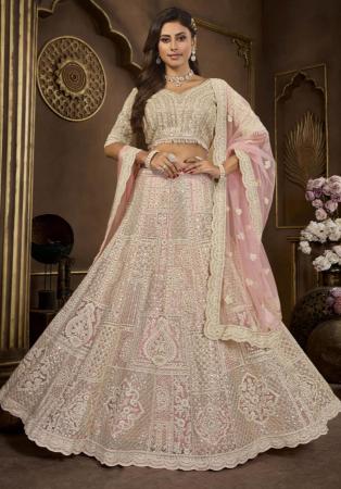 Picture of Wonderful Net Rosy Brown Lehenga Choli