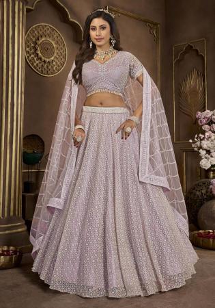 Picture of Splendid Net Silver Lehenga Choli