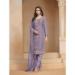 Picture of Chiffon & Organza Rosy Brown Straight Cut Salwar Kameez