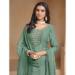 Picture of Chiffon & Organza Medium Sea Green Straight Cut Salwar Kameez