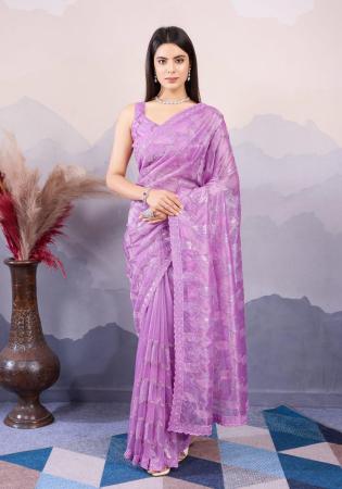 Picture of Graceful Net Violet Saree