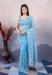 Picture of Delightful Net Cornflower Blue Saree