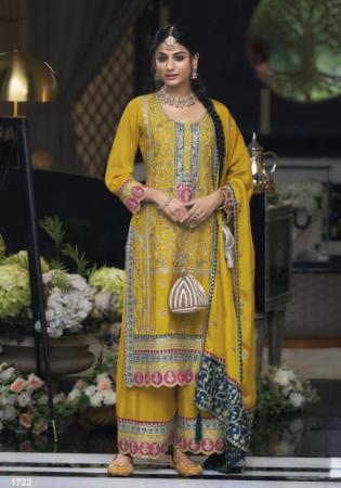 Picture of Chiffon Dark Golden Rod Readymade Salwar Kameez