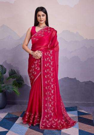 Picture of Delightful Silk Deep Pink Saree