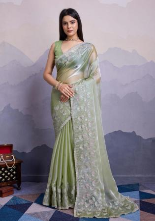 Picture of Superb Silk Dark Sea Green Saree