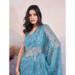 Picture of Magnificent Net Steel Blue Saree