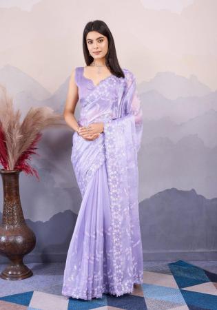 Picture of Enticing Silk Light Steel Blue Saree