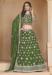 Picture of Well Formed Organza Dark Olive Green Lehenga Choli