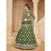 Picture of Well Formed Organza Dark Olive Green Lehenga Choli