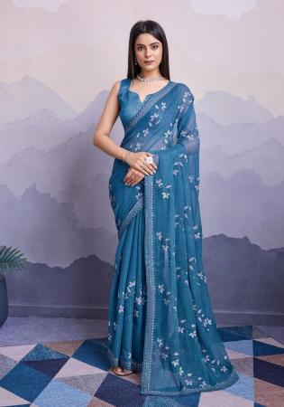 Picture of Taking Chiffon Midnight Blue Saree