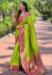 Picture of Well Formed Silk Yellow Green Saree