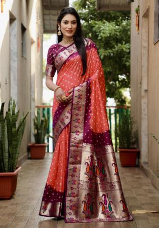 Picture of Charming Silk Indian Red Saree