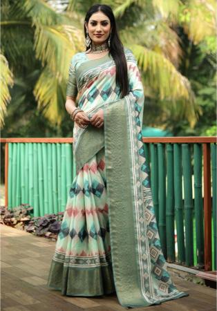 Picture of Resplendent Silk Medium Spring Green Saree