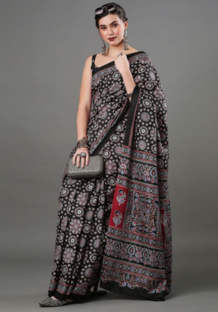 Picture of Charming Silk Black Saree