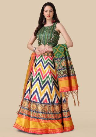 Picture of Resplendent Silk Khaki Lehenga Choli