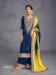 Picture of Chiffon & Silk Dark Slate Blue Straight Cut Salwar Kameez