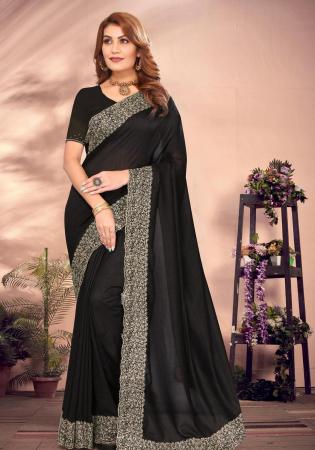 Picture of Enticing Georgette Black Saree