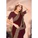 Picture of Well Formed Georgette Maroon Saree