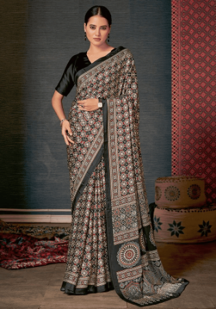 Picture of Stunning Crepe Dim Gray Saree