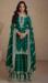 Picture of Well Formed Silk Dark Green Straight Cut Salwar Kameez