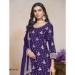 Picture of Chiffon Midnight Blue Straight Cut Salwar Kameez