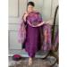 Picture of Bewitching Chiffon Purple Straight Cut Salwar Kameez