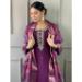 Picture of Bewitching Chiffon Purple Straight Cut Salwar Kameez