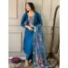 Picture of Amazing Chiffon Teal Straight Cut Salwar Kameez